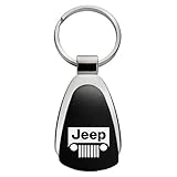 Au-TOMOTIVE GOLD Jeep Grille Logo Black Tear Drop Keychain