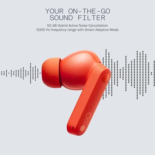 Image of Compatible Earbuds for Nothing Buds with Active Noise Cancellation HD Sound Touch Control & Long Battery Life (Orange)