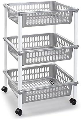 AC - Carrito verdulero Modelo PLFT de plástico con 3 Niveles y Ru...