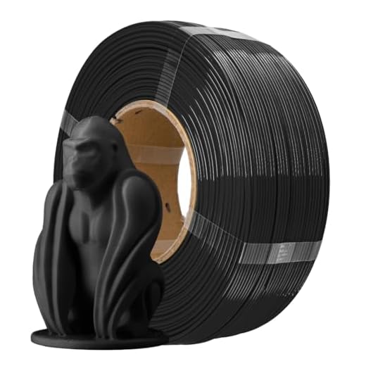 AzureFilm Filamento PETG Hyper Speed Ricarica 1.75 mm – Senza Bobina – 1kg – Per Stampa 3D ad Alta Velocità – Resistente, Durevole – Compatibile con Master Spool e Bambu (Nero, 1kg)