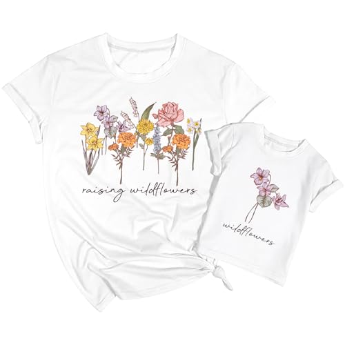 Raising A Wildflower Shirt Mom Toddler Matching Tshirt Mommy and Me Matching Tee Mother Daughter Son Mama Mini Outfit