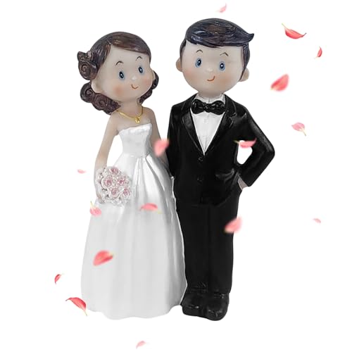 Figurines de gâteau de couple de mariés comme décoration de gâteau de mariage, figurines de couple de mariés pour gâteaux, 12 cm x 6,5 cm