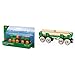Brio 33698 - Grüner Kranwagen mit Anhänger und Fracht & 33696 - Langholzwagen