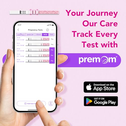 Image of Easy@Home Pregnancy Test Strips Kit, 5 Pack Early Detection hCG Tests - Powered by Premom Ovulation Predictor iOS and Android APP