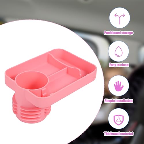 Image of lasuroa Kids Car Seat Snack Tray with Cup Holder, 360 Rotation Silicone Car Seat Travel Tray Toddler Car Accessories for Stroller Outdoor Chair Cinema (Pink)