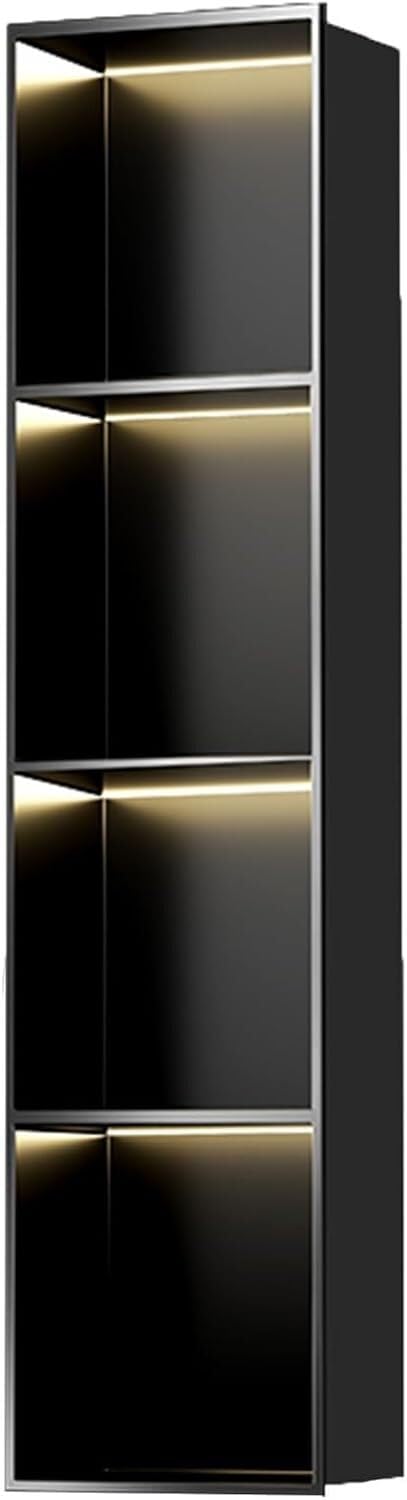 Estante de almacenamiento empotrado para ducha con iluminación LED, nicho de pared de acero inoxidable para organización de baño