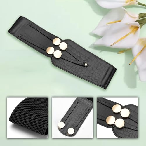 Degpum Wide Elastic Belts for Women Vintage Cinch Wide Stretchy Belt for Women Fashion Stretchy Dresses Accessory3