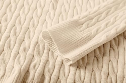 Image of SANGTREE Women's Cable Knit Sweater Long Sleeve Turtleneck Tops | Unmatched Softness| Lightweight Comfort| Rib Knit Cuffs| All Season Versatility| Suitable for Various Combinations