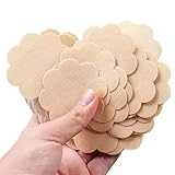 SHANDERBAR 60 Pieces, 30 Pairs of Bra Nipple Patches, Disposable Nipple Patches, Petal Shaped Bra Pads, Women's Self-Adhesive Invisible Bras. Nude