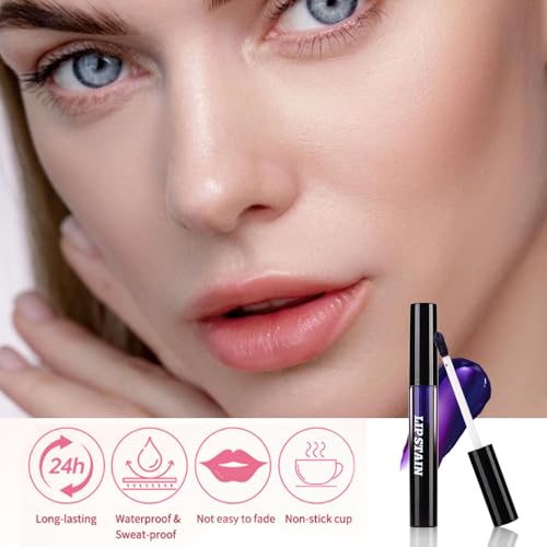 Image of evpct Coral Red Lip Stain Peel Off, Matte Finish Transfer Proof Lips Liner Stain Peel off Lip Tint Gloss Makeup, Long Lasting Waterproof Lipstick Highly Pigmented 24 Hours Original Lips Stains, 06#