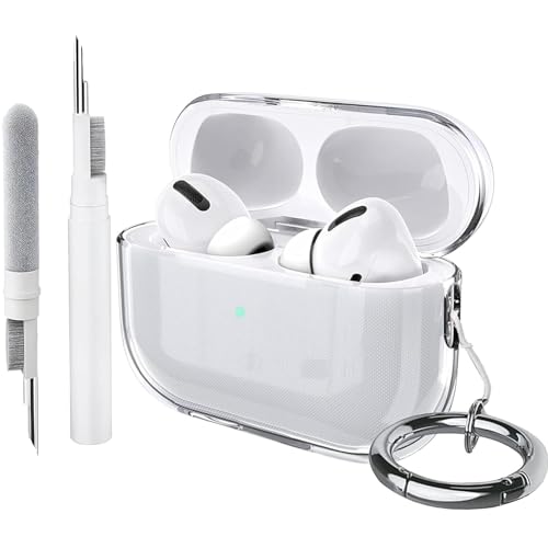 USTIYA Capa para AirPods Pro 3ª geração 2025 Case protetora transparente Capinha chaveiro proteção sem fio Cover de carregamento (claro)