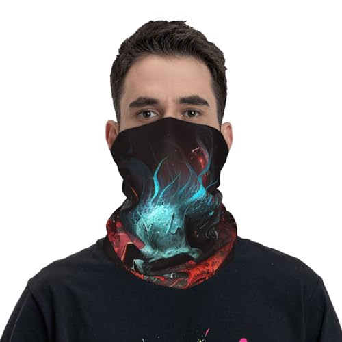 Bufanda tubular para cuello Skull Music Rock Fire Dark, pasamontañas, cubierta de rostro, bandana para mujer y hombre para motocicleta, ciclismo, esquí y fiestas miniatura 2