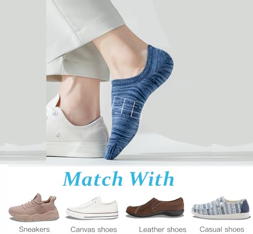 YWSLRC No Show Socks Mens Low Cut Short Anti-slid Loafer Sneaker Novelty Casual Invisible Liner Socks 6/12 Pairs4