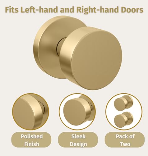 Mega Handles Buena Dummy I Gold Door Knob For French Doors thumb #3