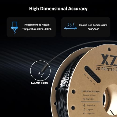 XZN TPU Filament 1.75mm für 3D-Drucker, Flexible TPU 95A, 1KG Spule,TPU Schwarz – Bild 4