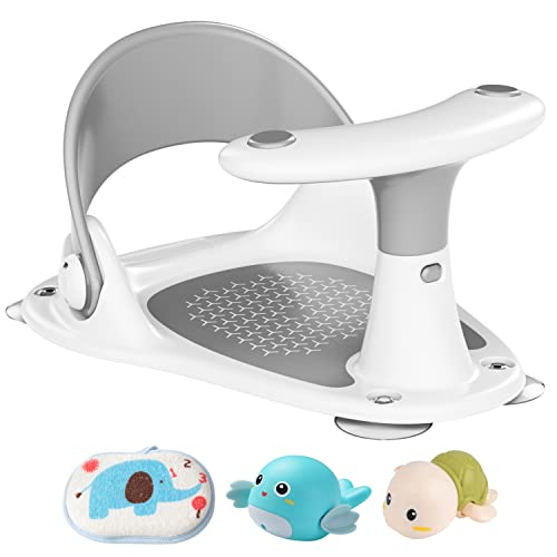 Image of Baby Bath Seat,Baby Bathtub Seat for 6 Months & Up, Infant Bath Seat with Secure Suction Cups, Non-Slip Toddler Bath Seat TOPMINO