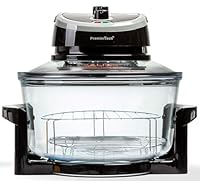 PremierTech Forno Alogeno ad Aria Ventilato, 17 litri, 1400 watt, Cuoce Senza Olio, Gratina, Arrostisce, Scongela, Essicca, Sterilizza, Nero, PT-FA12B