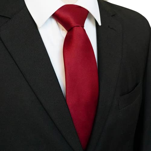 Image of JEMYGINS Solid Color Tie Mens Necktie for Business and Wedding