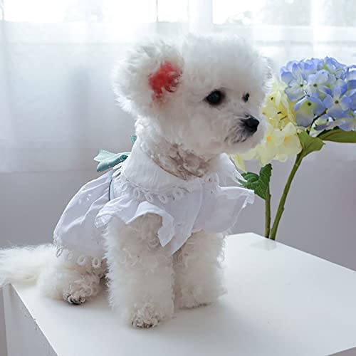 Dog Cute Princess Dress Summer Pet Clothes For Small Dogs Elegant Bowknot Puppy Sundress Holiday Lightweight Breathable White Outfits Female Cat Dog Yorkie Chihuahua Dress Apparel #TOP2
