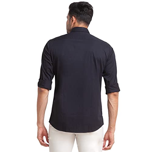 Image of Colorplus Men's Pure Cotton Solid Pattern Tailored Fit Spread Collar Full Sleeve Casual Shirt