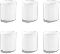 Conjunto de 6 Formas para Queijo Minas Frescal e Ricota, Polietileno Branco, 500g, com Tela Rígida e Furos Laterais, 112x99x99mm