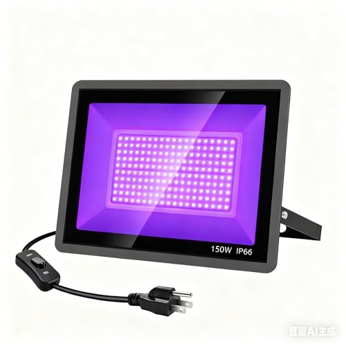 Image of Ontesik 120W LED Black Light, UV Black Light Floodlight, Powerful UV Spotlight for Body Painting, Game Room, Halloween, Screen Printing, Night Party (150, Watts)