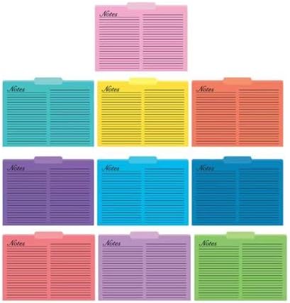 Stationery Colourful Document Organisers Lined File Folders 10pc - 30cm