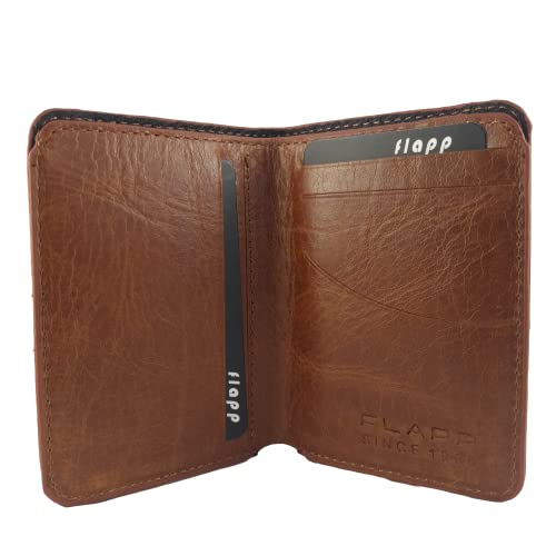 flapp Slim Minimalist Mens Wallet, Premium Genuine Leather, RFID Blocking Card, Secure Money Compartment, Front Pocket Holder for Men, with Gift Box (Crazyhorse Brown)3