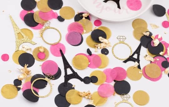 Miniatura 2 de Paris Theme Bridal Shower, Diamond Ring and Eiffel Tower Confetti, Paris theme Bachelorette Party Decorations, Handmade