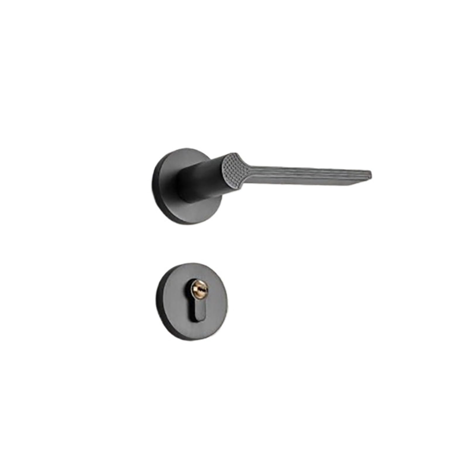 NYRXRYTCA Minimalist Door Lock for Bedroom American Silent Room Door Lock Bathroom Solid Wood Door Handle Household Lock(Black nickel)