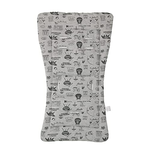 [サントーワ] ベビーカーシート リバーシブル マルチクッション 中わた マット オールシーズン シートカバー やわらかい ベルト 固定 洗える かわいい おしゃれ フリーサイズ アウトレット