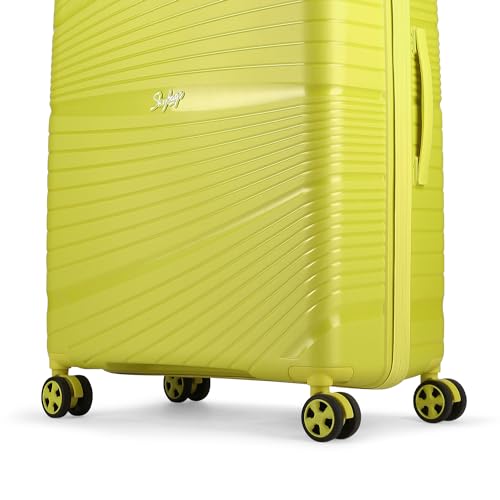 Image of Skybags Polypropylene Skylite Check-in Trolley Bag, 77cm | Large Hard-Sided Luggage for Travel with Smooth 8-Spinner Wheel & TSA Lock | 5-Year International Warranty - Yellow