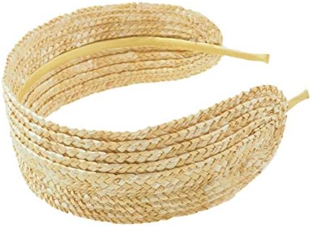 Masario Tocado Diadema de Paja Trenzada Modelo Anne. 5 cm de anch...