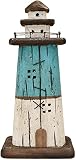 Linfevisi Wood Lighthouse Decor Rustic Light House Figurine Decor Wooden Decorative Nautical Lightho