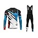 Future Sports MTB Invierno Termo Maillot de Ciclismo Hombre Mangas Largas Ropa para Bicicleta 20D Cojín Conjunto Bici de Montaña Chaqueta+Bib Pantalones Culote de Ciclista Largo