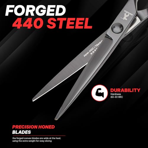 Ciseaux de coiffure professionnel Shogun Ghost acier 440C durable - 6