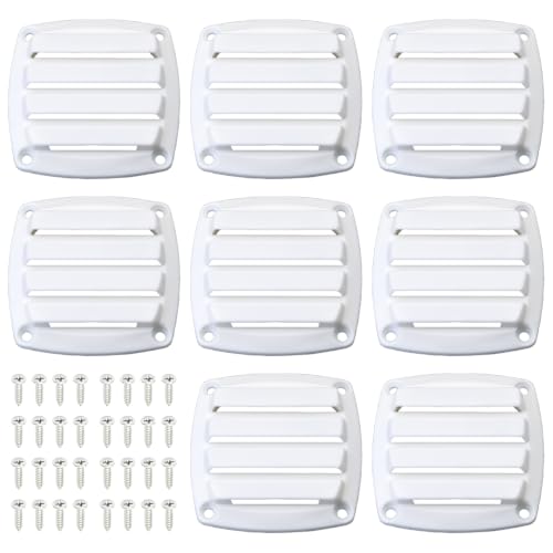 LEQMG Marine Boat Nylon Louvered White Flush Thru Vent