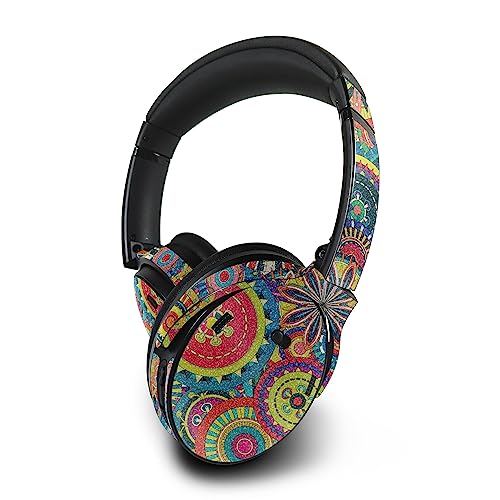 Image of MightySkins Glossy Glitter Skin Compatible with Bose QuietComfort 45 Headphones Flower Wheels | Protective, Durable High-Gloss Glitter Finish | Easy to Apply | Made in The USA