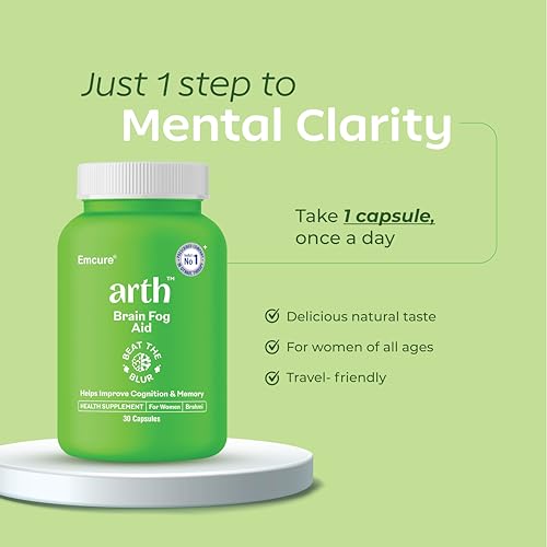 Image of Arth Brahmi Capsules for Memory Boost |90N Veg |With Highly Potent Bramhi Extract B-Lit Bacopa, Made with Bio Enhanced Active Technology (BEAT TECH)| Helps with Focus, Mental Clarity & Cognition