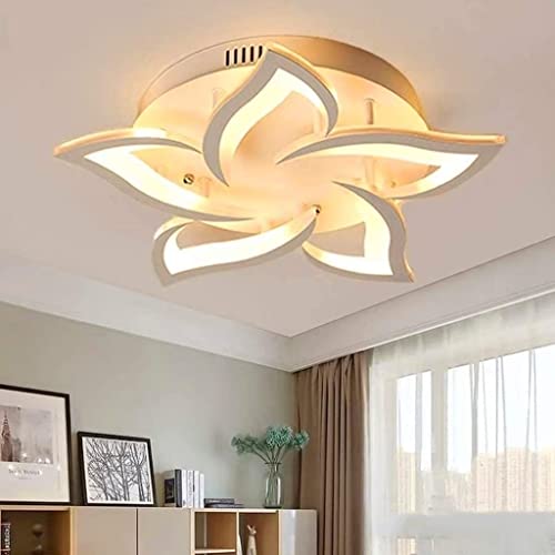 EFPD Lámpara de techo LED moderna, lámpara de techo LED de pétalos cálidos 3000K, lámpara de techo de panel acrílico blanco de 5 pétalos Φ58cm Cover