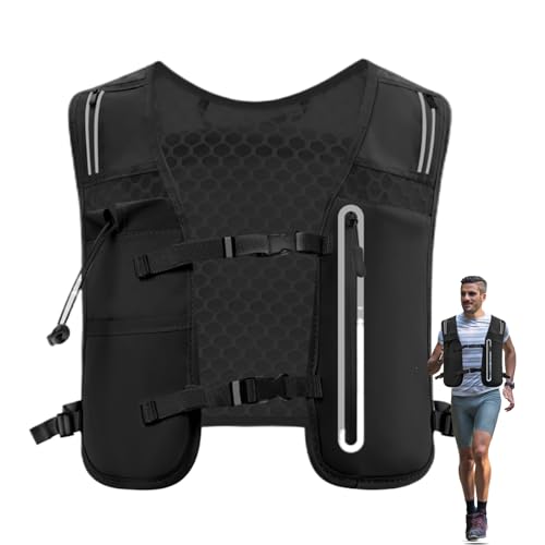 Chaleco de hidratación 4L unisex con tiras ajustables y reflectores para running