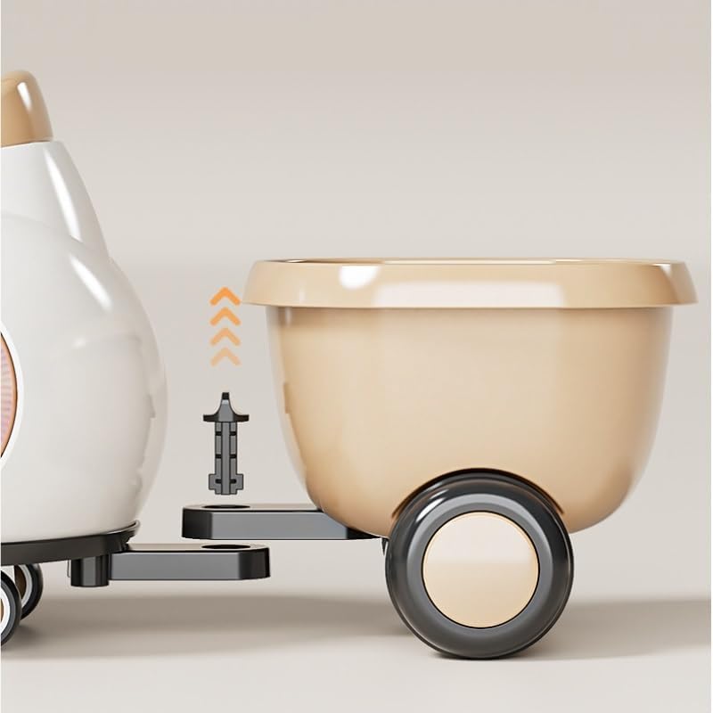 Miniatura 5 de Coches de juguete para niños y niñas, autos de empuje con remolque pequeño, luz y música antivuelco (verde)