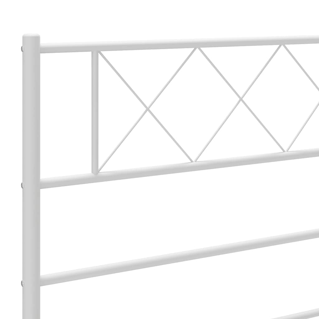 vidaXL Giroletto con Testiera Metallo Bianco 100x190 cm