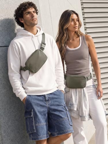 Image of ODODOS Unisex Mini Belt Bag with Adjustable Strap Small Fanny Pack for Workout Running Traveling Hiking, Dark Umber