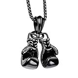 Halskette Schmuck Ketten Frauen Herren Halskette Halskette Titan Stahllegierung Mini Boxhandschuh Halskette Gold Farbe Paar Anhänger Kette Für Männer Jungen Charme Mode Sport Fitne