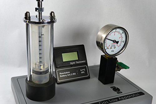Image of Eisco - Boyle's Law Apparatus for Visual Study of Air Pressure and Gas Volume with Manometer & Metal Base