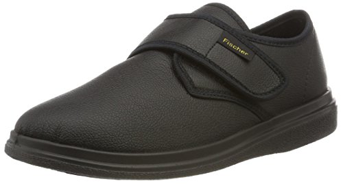 Fischer Herren Ortho Flache Hausschuhe, Schwarz Schwarz 222, 38 EU Weit