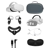 2021 Oculus Quest 2 All-In-One VR Headset 256GB Touch Controllers, 1832x1920 up to 90 Hz Refresh Rate LCD, Mytrix Head Strap, Carrying Case, Earphone, Link Cable, Grip/Lens/Face Cover