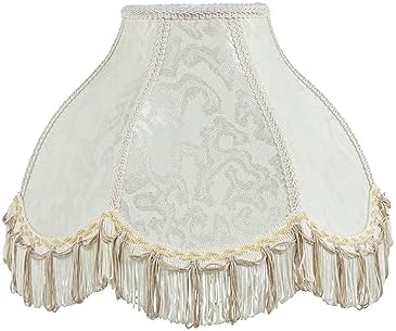 Aspen Creative 30335A Transitional Scallop Bell Shape Spider Construction Lamp Shade in Ivory with Abstract Pattern, 13" wide (5" x 13" x 9 1/2")