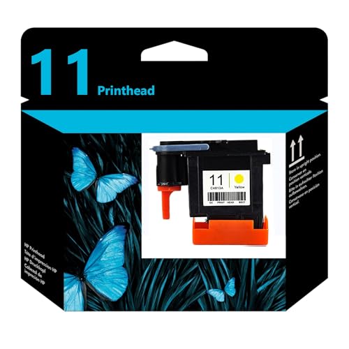 PAESCOY 11 Cabezal De Impresión De Tinta C4810A C4811A C4812A C4813A Reemplazo para Impresoras HP Designjet 100 110 111 500 510 800 813 850 500ps 800ps 9110 9120 9130 K850,Yellow-1 Pack